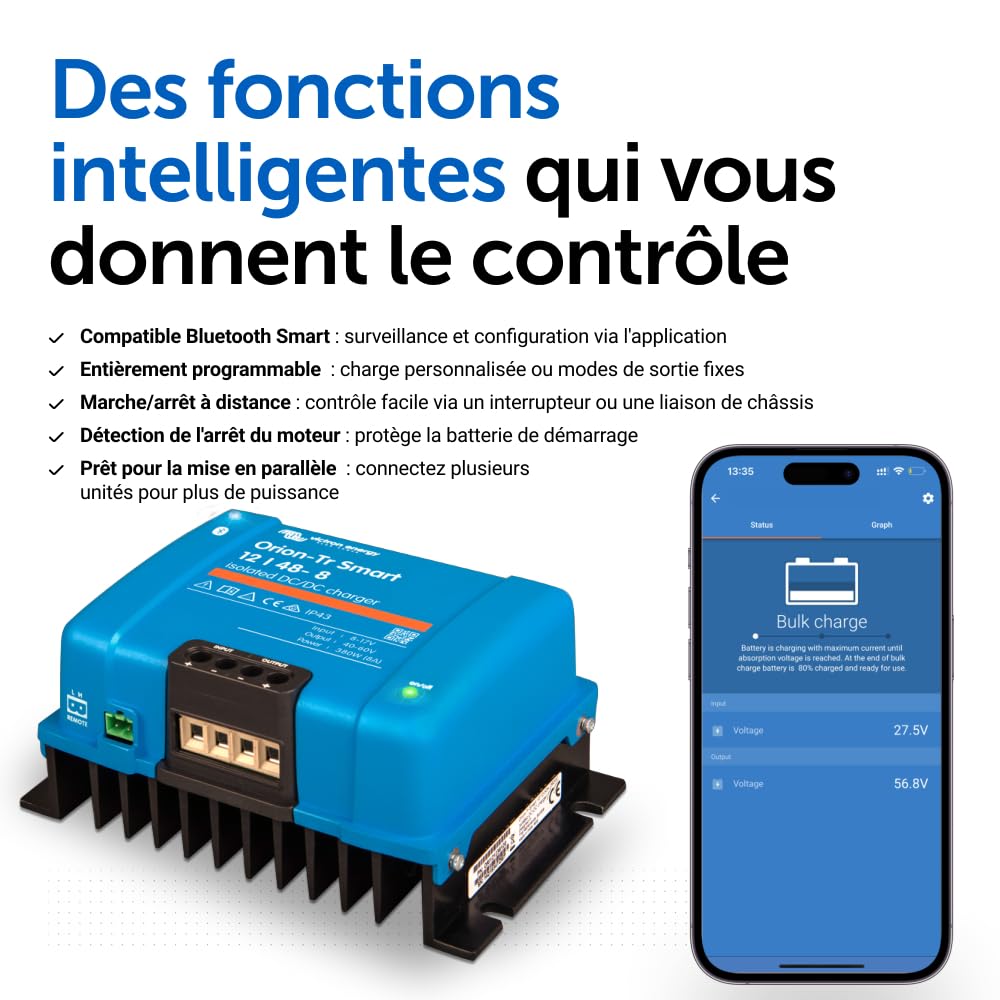 Victron Energy Orion-TR Smart 12/48-Volt 8 A 380 W CC-CC Chargeur Isolé (Bluetooth)