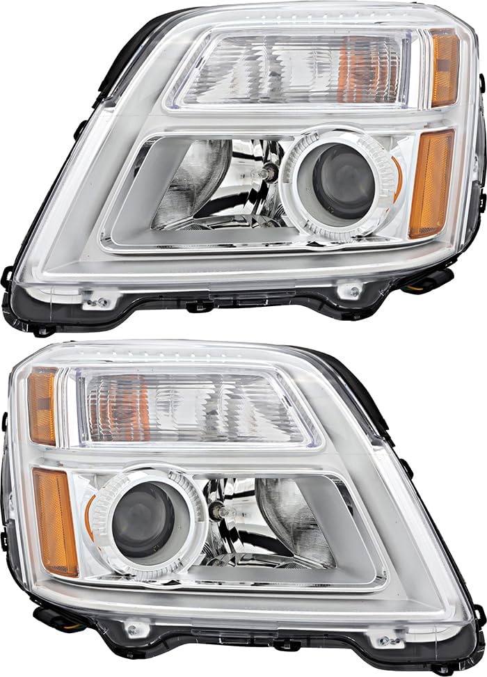 For GMC Terrain Headlights Lamps Set 2010 2011 2012 2013 2014 2015 Halogen Driver and Passenger Side