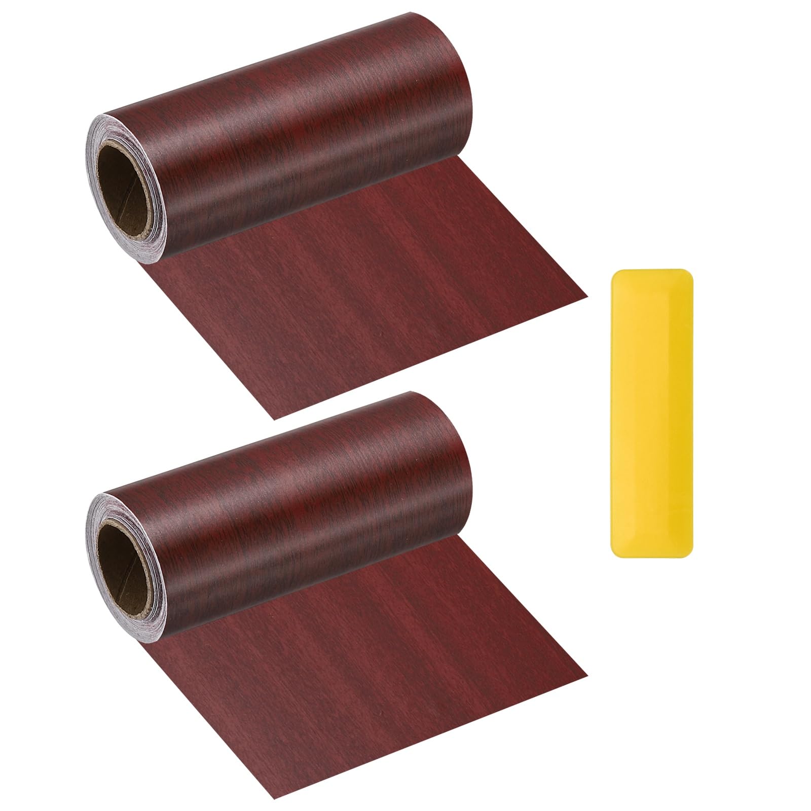 sourcing map Wood Grain Repair Tape with Scraper 12cm x 5m,Walnut
