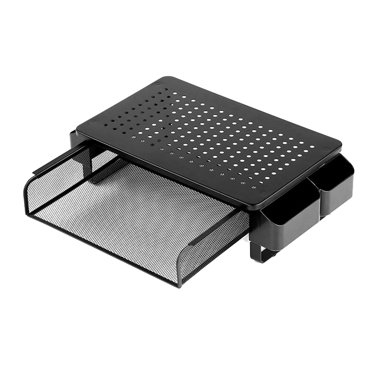 MINGLEA Screen Stand with Drawer and Pen Holder Screen Stand Printer Desk Organizers Sliding Drawer