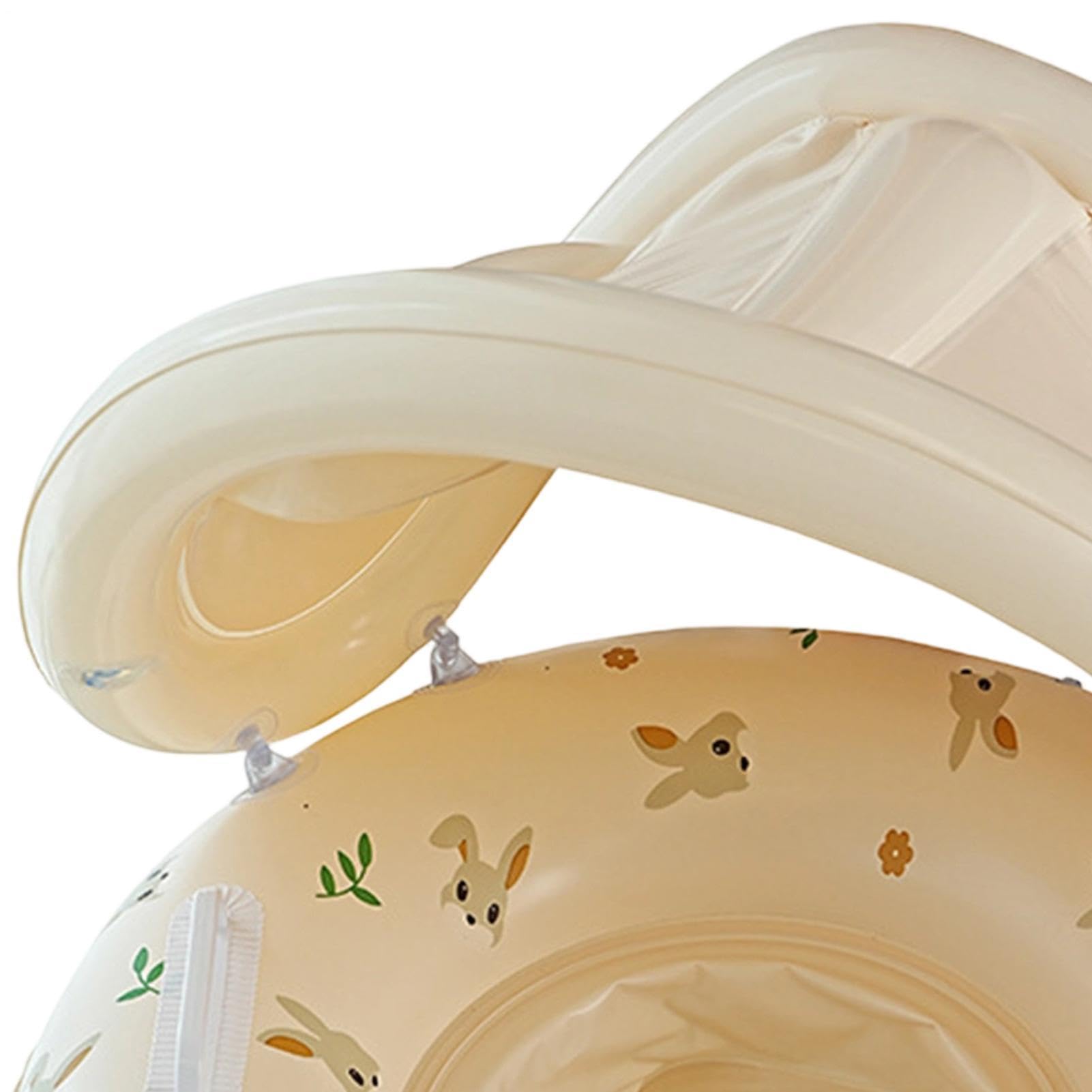 Galleggiante Piscina Con Tenda Parasole Pieghevole Anello Gonfiabile, 55x52cm, Salvagente Neonato Con Parasole, Salvagente Neonato - Ciambella Neonatos Con Parasoles, Per Spiaggia Vasca Bagno