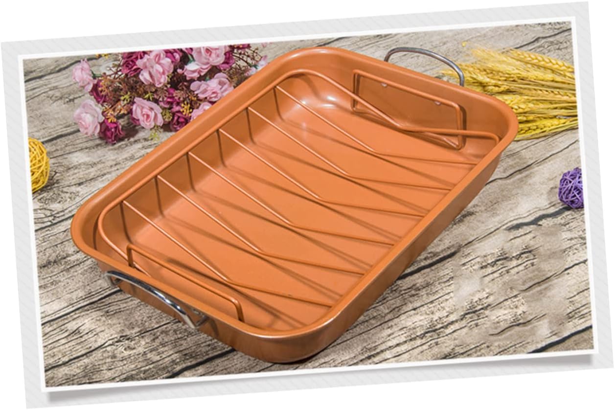 Bbq Tray Grid Rack Baking Pan Rack for Oven for Chicken Bread and French Fries Nonstick Surface