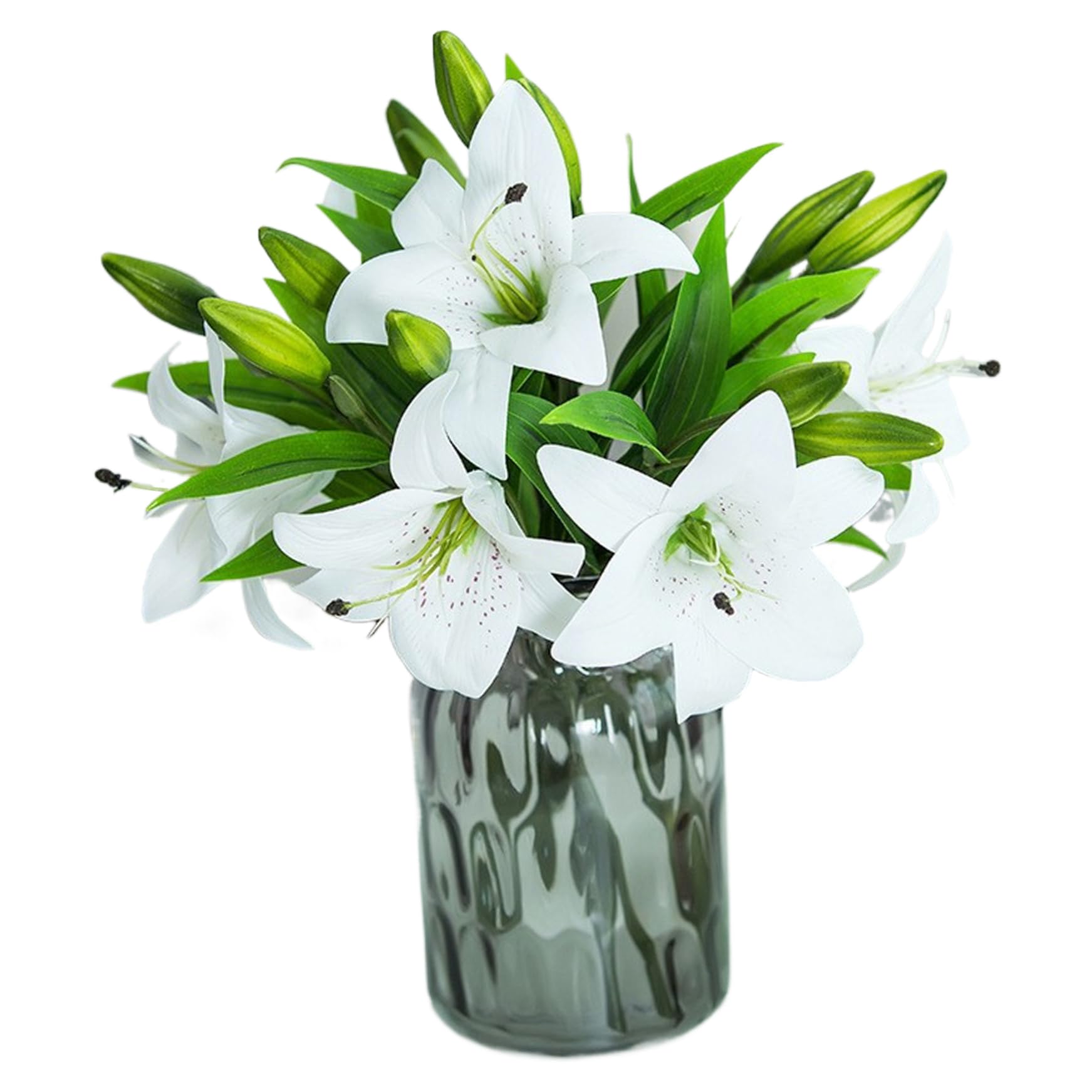 AwnsIMfreien 9Pcs Artificial Lily Flowers, 14.6'' Easter Lily Flowers for Easter, Lifelike Lilies White Spring for Wedding Table Centerpiece Party Decor, Artificial