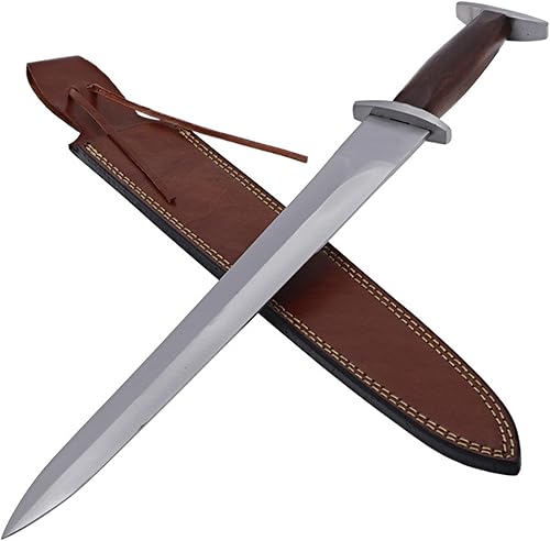 Armory Replicas Knightly Sieghard - Réplica de daga medieval del siglo XIII con mango de madera dura y hoja de acero de espiga completa