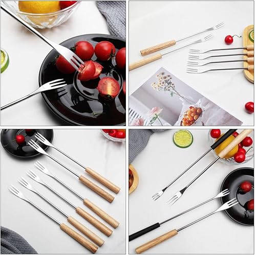 Miniatura 9 de STOBAZA 12 tenedores de fondue de acero inoxidable de 10.2 pulgadas, palitos de fondue de queso, utensilios de cocina, tenedores de alimentos con