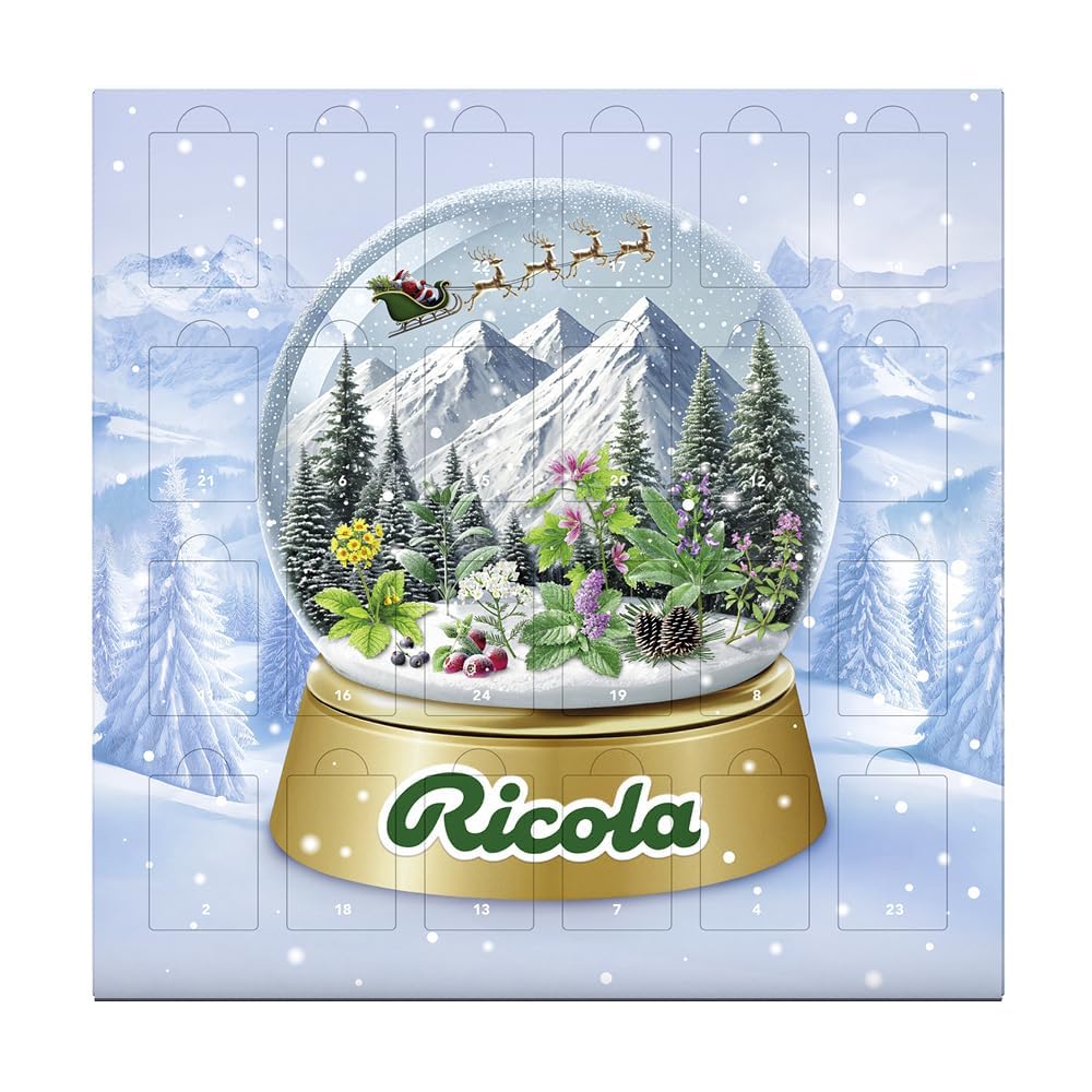 Ricola Adventskalender 2026 – 24 Türchen, 360 g Kräuter-Bonbons-Mix