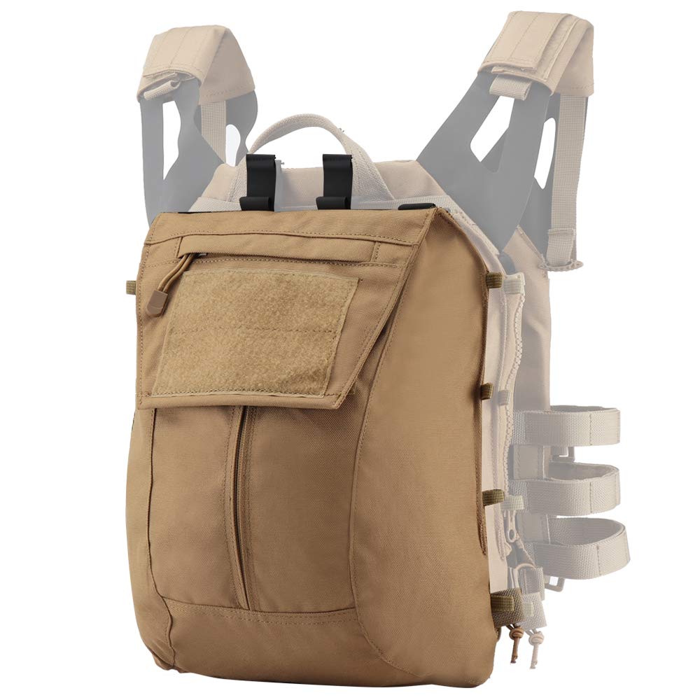 Tactical Pouch Zip-on Panel for AVS JPC2.0 JPC Vest Backpack Airsoft Mesh Pocket Built-in Magazine Snap Closure Hunting