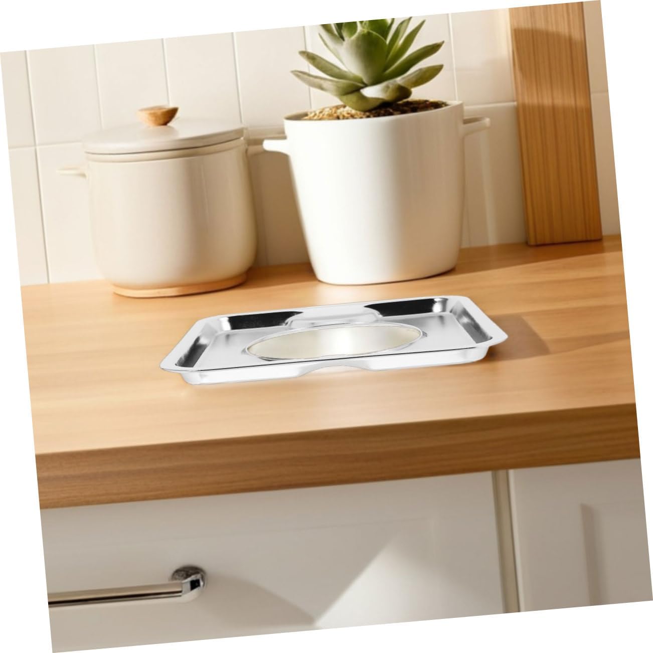LIFKOME 2pcs Square Gas Stove Drip Pans Stainless Steel Heavy Duty Fits Gas Ranges