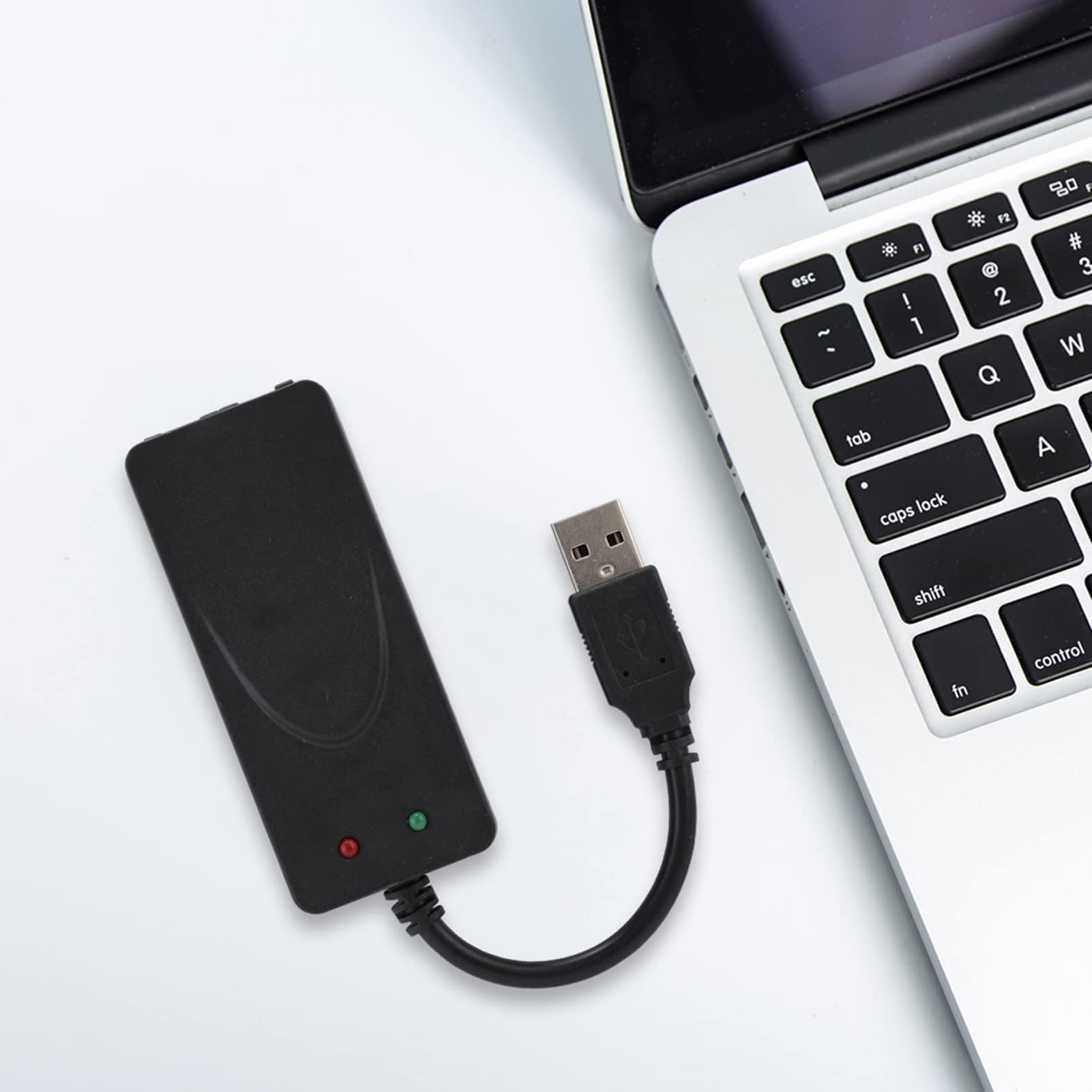 Módem Externo De Datos Y Fax De Voz USB De 56 K Con Puertos Duales, Módem Por Cable Compatible Con Win 7/Win 8/Win 10/Win Xp Y Compatible Con Marcación Automática, Marcación Por Tonos Y Pulsos, Respue