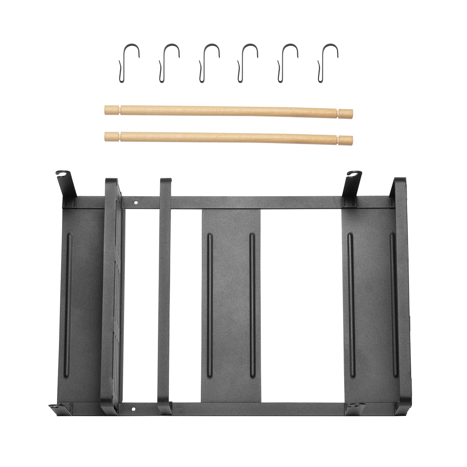 Maclean MC-910 Magnetyczny Regał na Lodówkę do 12 kg, Elegancki Organizer Kuchenny z Uchwytem na Rolki i 6 Zdejmowanymi Haczykami, Wiszący Uchwyt na Ręczniki Papierowe, Półka Magnetyczna (4)