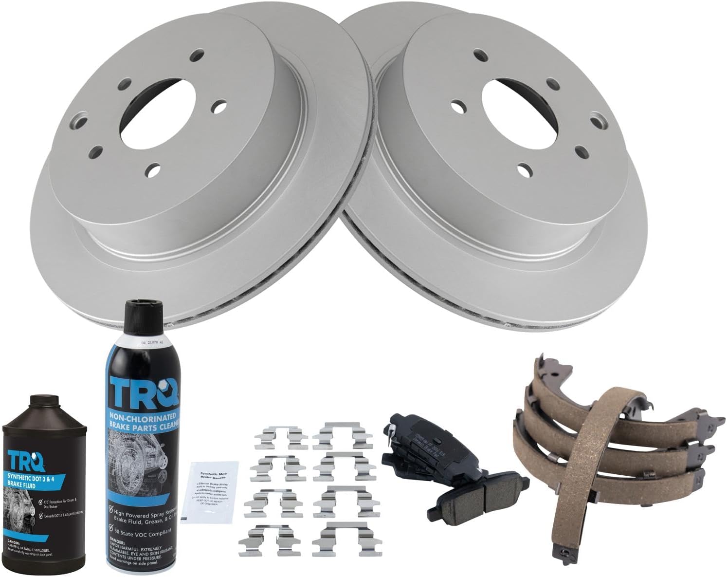 TRQ Rear Brake Pad & Rotor Kit Compatible with 2006-2019 INFINITI 2003-2007 Nissan