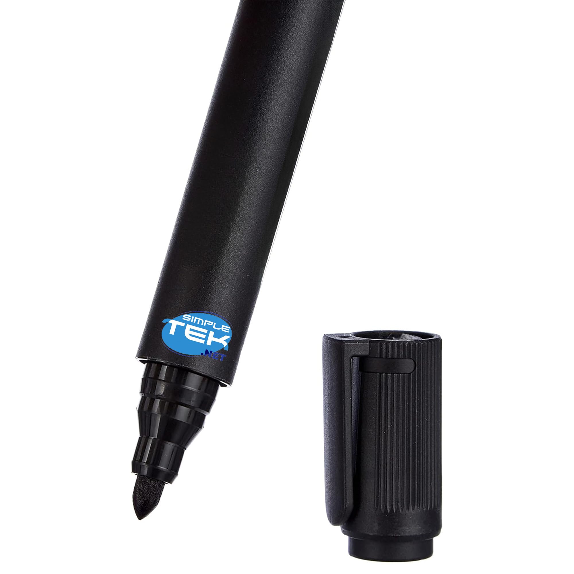 SIMPLETEK - 6x Pennarelli Indelebili Permanenti Neri - Punta Tonda 2 mm, Asciugatura Rapida, Resistente all'Acqua e alla Luce