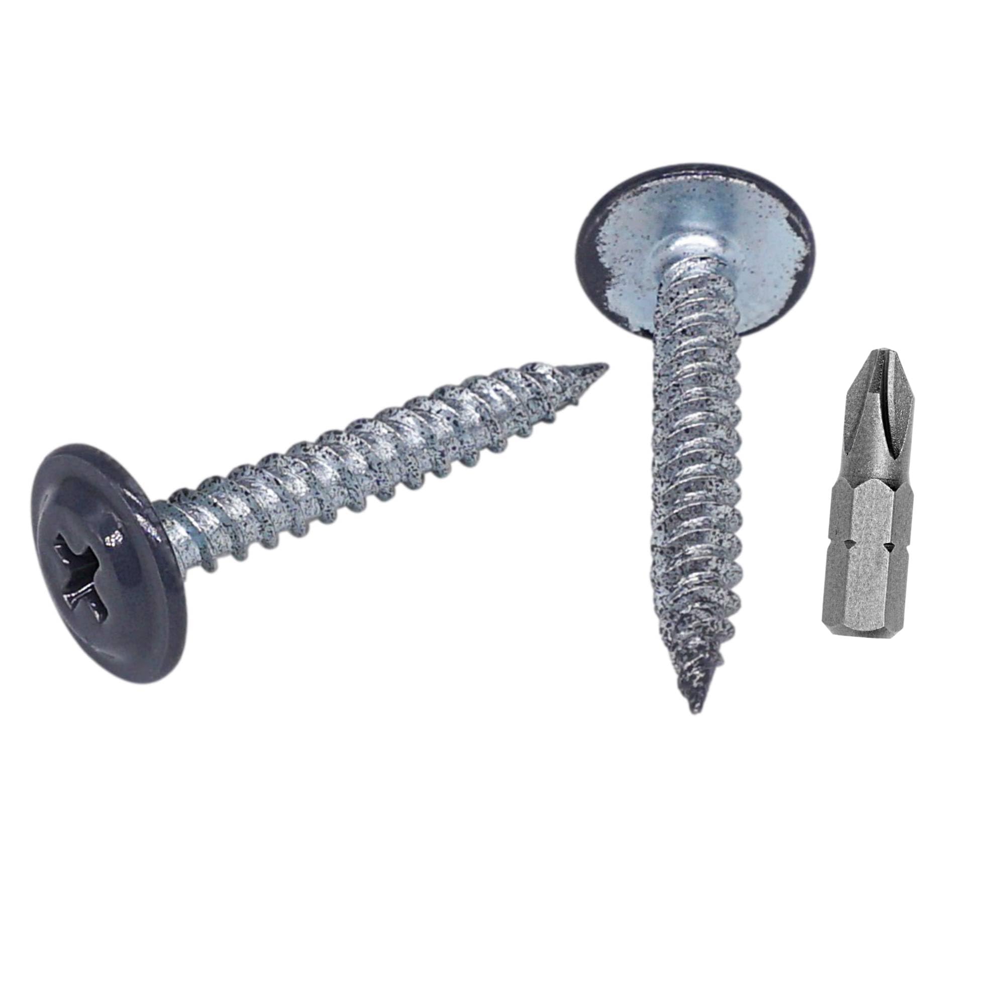 SKIR'CO (50 pcs) Painted 4.2 x 30 mm Self Tapping Wood Screws, Metal Screw, PH Modified Truss Head (Graphite Grey RAL 7024)