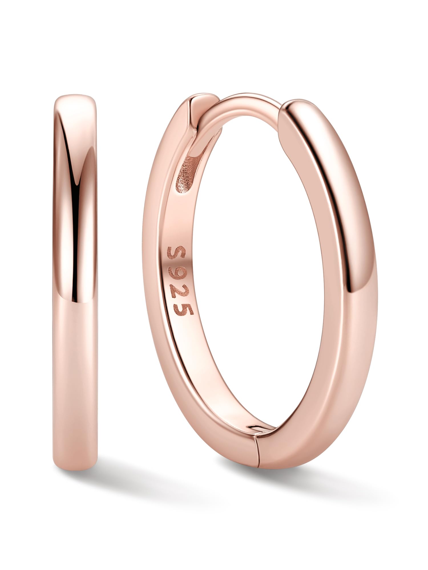 ChicSilver 925 Plata Pendientes Aros Mujer Hoop Earrings Aretes Finos