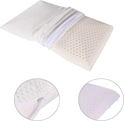 Miniatura 7 de SUQ I OME Slim Sleeper - Almohada delgada de látex plana para dormir, perfil bajo, ultra fina para dormir boca abajo, espalda o de lado, firme, 27 x