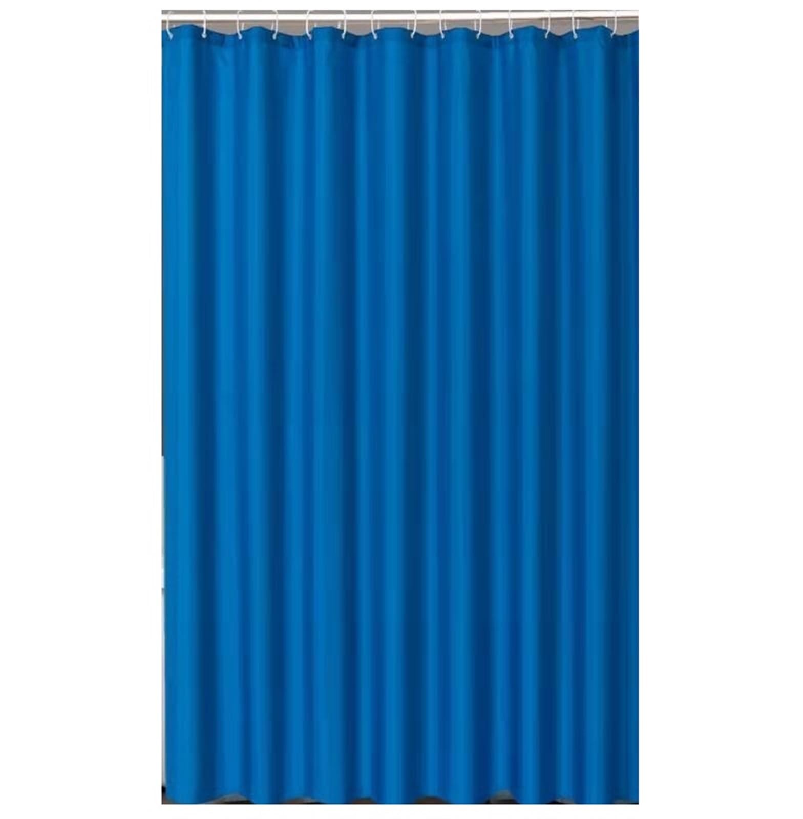 Tenda Vasca Da Bagno Tende da doccia Tenda bagno in tessuto spesso impermeabile in poliestere con ganci Vasca grande e ampia copertura moderna blu(180x200cm WxH)