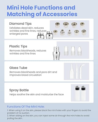 Miniatura 3 de UNOISETION - Máquina de microdermoabrasión de diamante 2 en 1 para pelar la piel eliminación de puntos negros equipo de dermoabrasión facial de