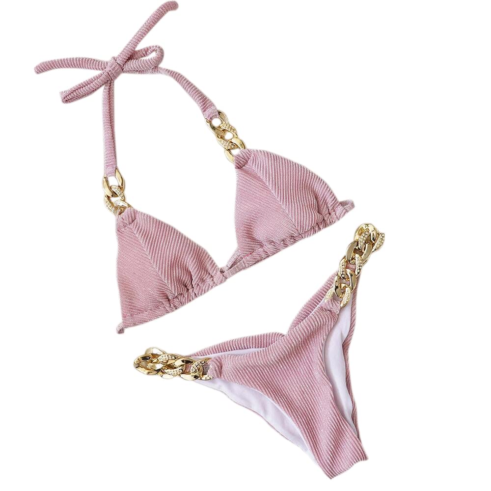 GenericOlesea Women Two Piece Bikini Set Sexy Swimsuit Swimwear Halter String Triangle OLS19