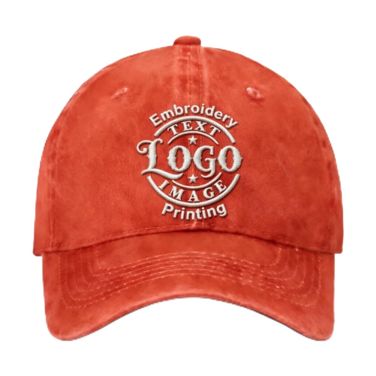 Bulk Custom Hat - Personalized Embroidered & Printed Baseball Cap to Text/Logo/Image. Soft Cotton Unisex