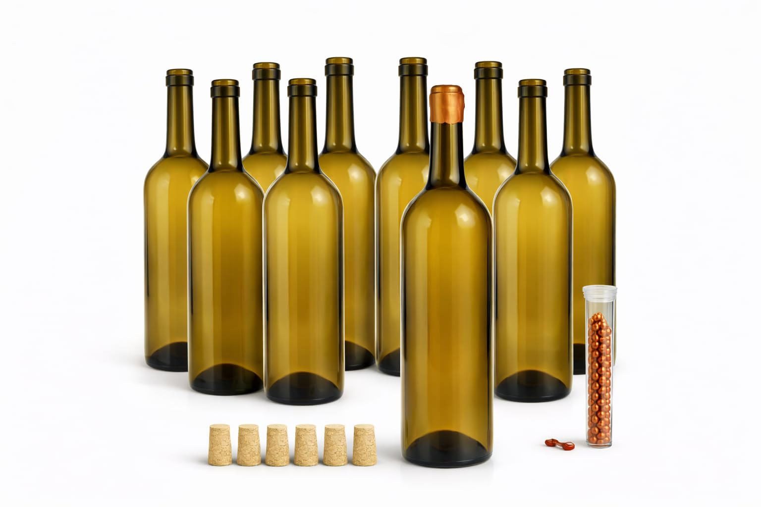 Taninea Botellas Cristal Vacías para Vino 750 ml Blanca/Transparente con Corcho Cónico Natural – Pack 12 – Tipo Bordelesa – Reutilizables para Vino Casero, Licores, Aceites y Vinagres — view 11