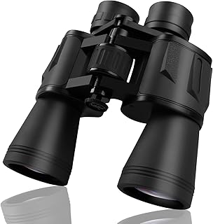 GOANDO 20x50 Binoculars for Adults and Kids High Power Compact Binoculars Large Waterproof Binoculars with Low Night Vision for Hunting Bird Watching Travel Sightseeing Outdoor Sports, Black