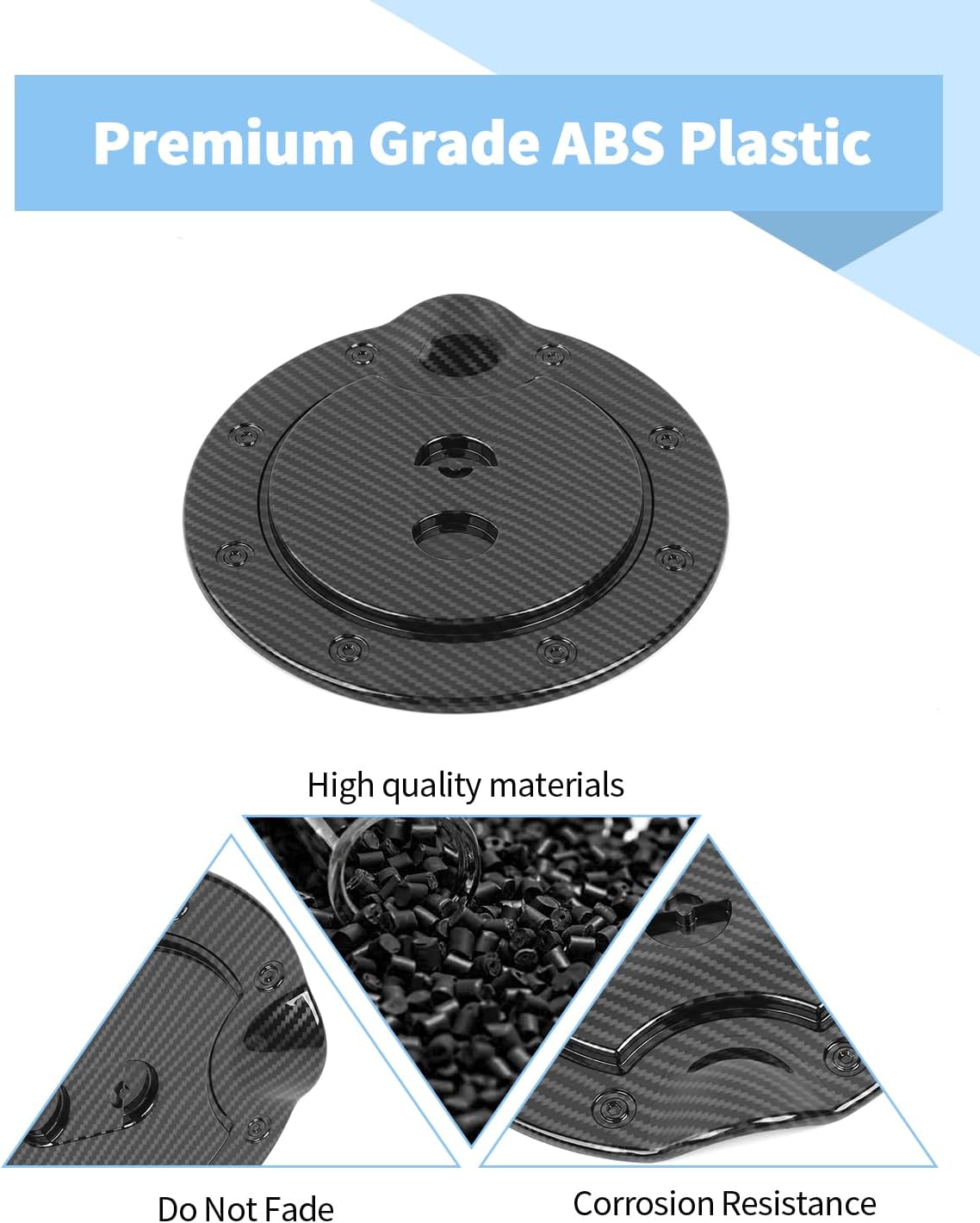 Voodonala Gas Tank Cap Cover Compatible with Chevy Silverado & GMC-Sierra 2007-2013, Carbon Fiber Fuel Door Cover Trim