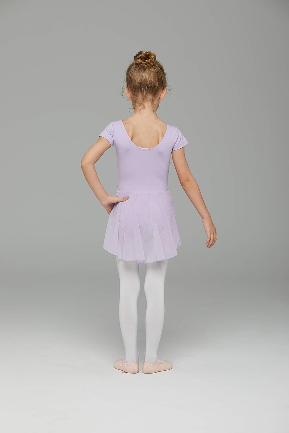 MdnMd Toddler Girls Ballet Dance Leotards with Skirt Ballerina Outfit Dress Short Sleeve: Clothing
