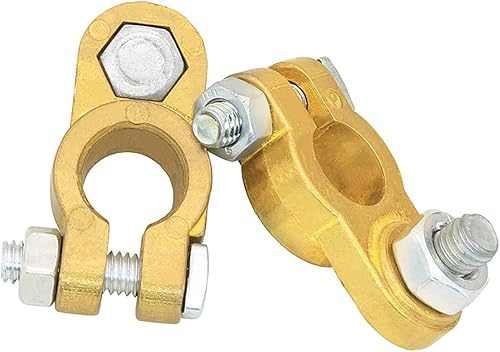 Miniatura 2 de Abrazaderas de conectores de terminal de batería de latón para automóvil, barco, vehículos RV, paquete de 2
