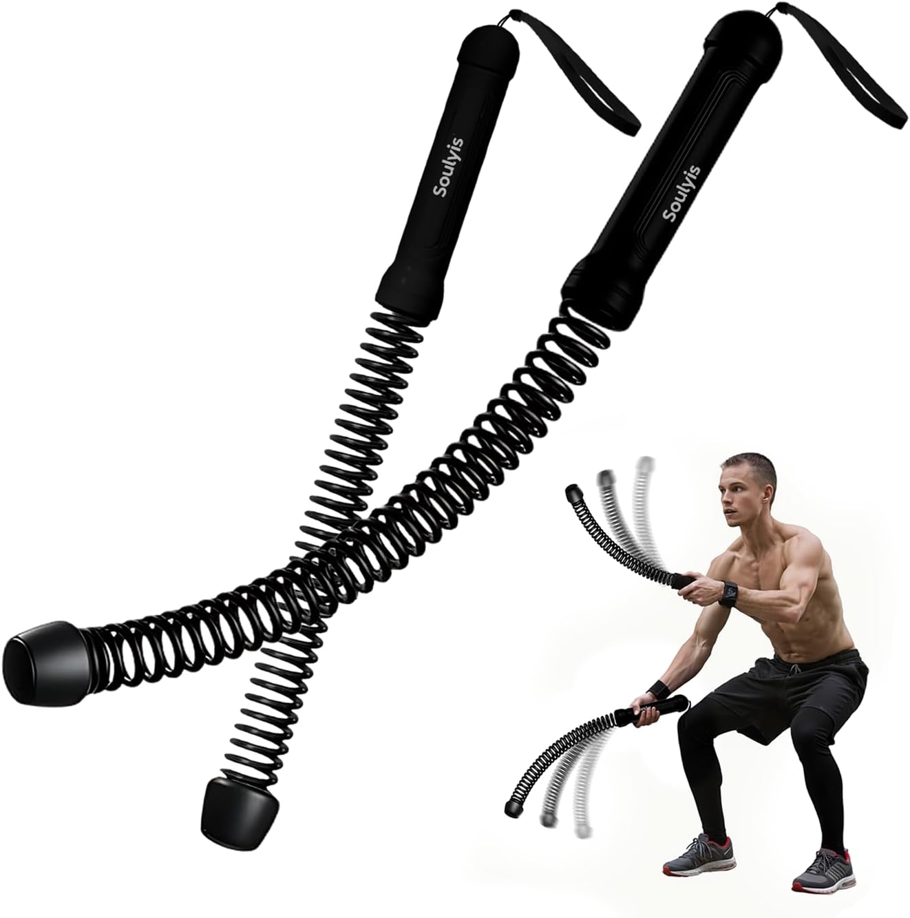 Weighted Ropeless Battle Ropes - Workout Rope for HIIT, Full-Body Exercise, Portable Fitness Equipment for Men & Women