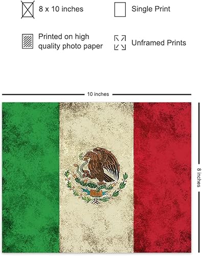 Miniatura 2 de Mexico Flag Mexican Wall Art - Mexican Flag Gifts - Bandera Artes Decoraciones Para Cuartos Mural Regalos Mapa - Cinco de Mayo Party Decorations -