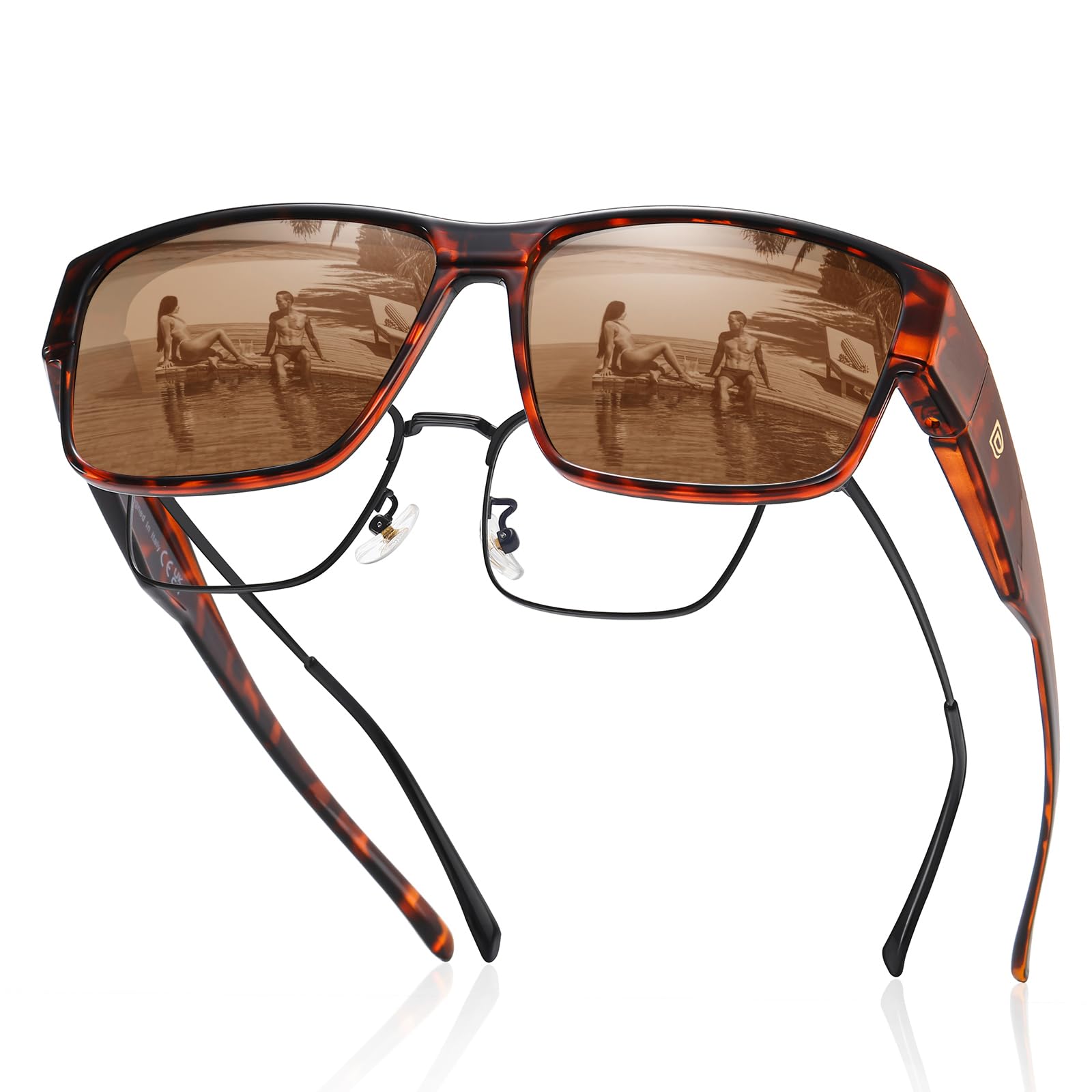 DUCO HD Polarized Sunglasses That Fit Over Glasses for Men Women 8986