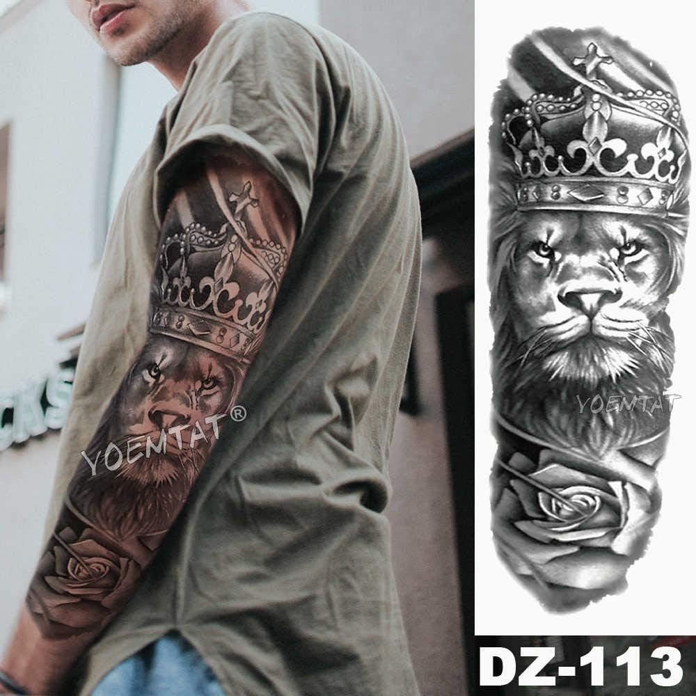 Any Three Large Arm Sleeve Tattoo Lion Crown King Rose Waterproof Temporary Tatoo Sticker Wild Wolf Tiger Men Full Skull Totem Tatto 01 Dz 013 Amazon Co Uk Beauty Any Three Large Arm Sleeve Tattoo Lion Crown King Rose Waterproof Temporary Tatoo Sticker Wild Wolf Tiger Men Full Skull Totem Tatto 01 Dz 013 Amazon Co Uk Beauty