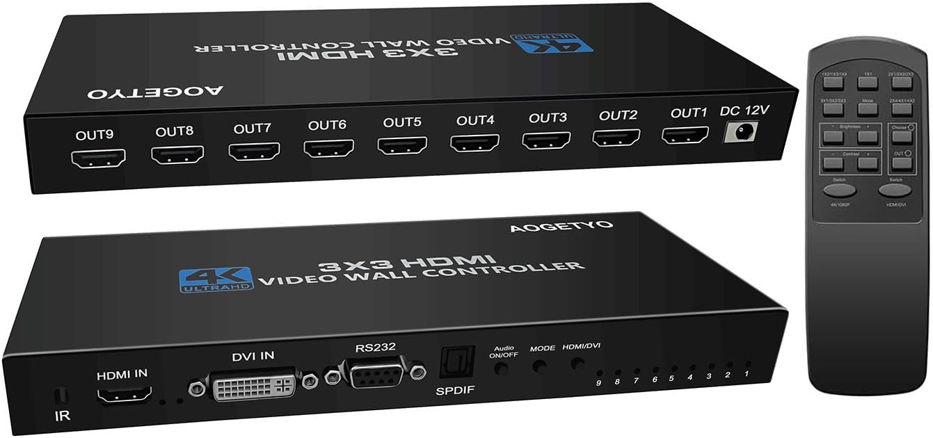AOGETYO 4K 5760X3240@30HZ video wall controller (3x3 4k)