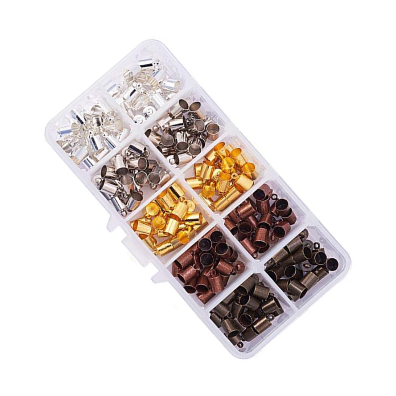 COHEALI 200pcs Leather Cord Buckle Caps Wide Weight Buckle Fringe Hat 6mm Diameter Glue-in Style for DIY Jewelry Accessories