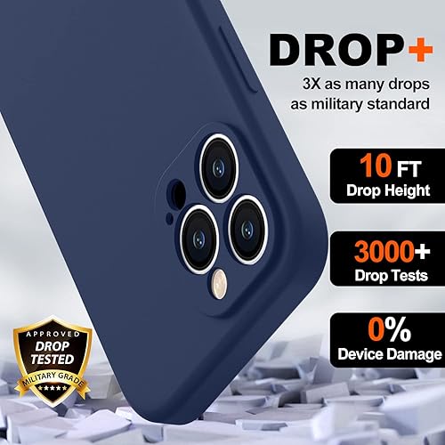 Miniatura 203 de BossKiss Funda compatible con iPhone 14 Pro, silicona mejorada [protección de cámara] [2 protectores de pantalla 9H], forro interior de microfibra