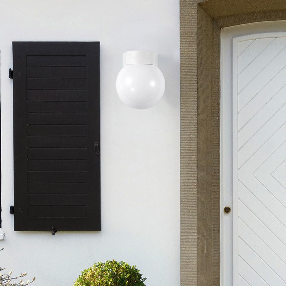 Wodoodporna lampa ścienna z globusem 30 W, zewnętrzna latarnia ścienna, nowoczesna i minimalistyczna lampa ścienna, akrylowy klosz do schodów, korytarzy, balkonów, ogrodów, ścian/biały