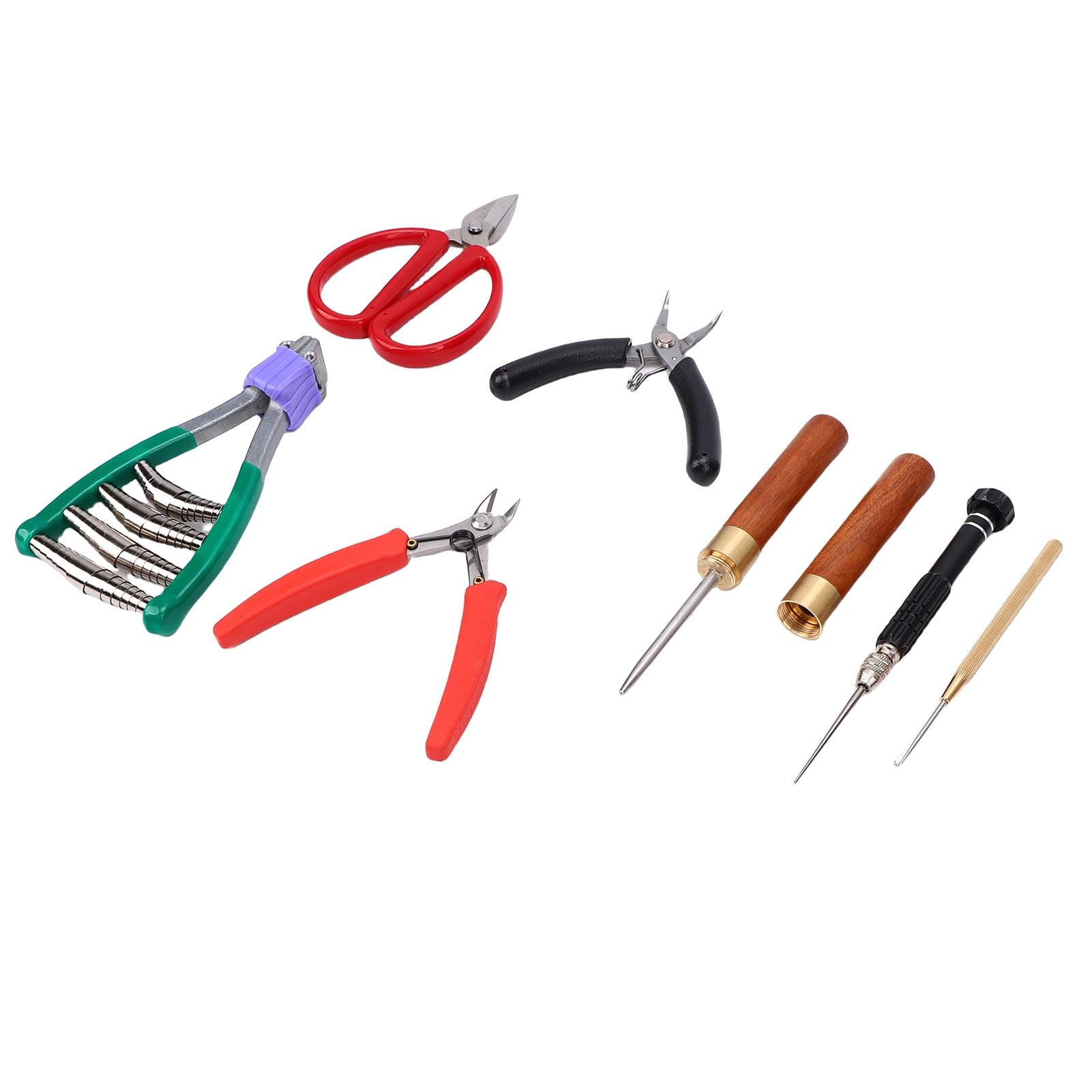 Keenso Outils de Cordage de Badminton, Ensemble de Cordage de Raquette en Acier et en Plastique avec Sac de Rangement pour Raquettes de Tennis et de Badminton, Comprend Une Pince à Bec courbé, Une