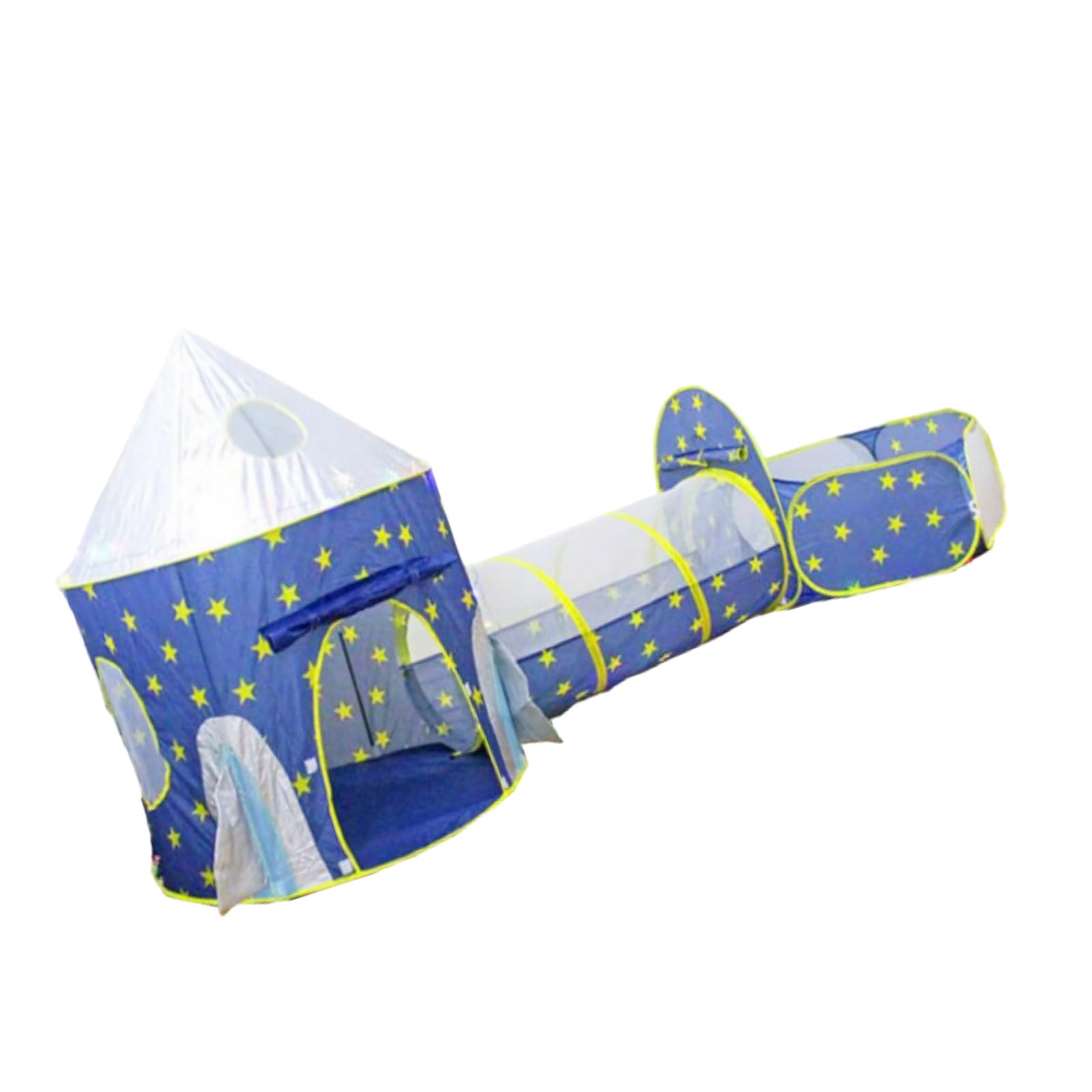 3-teiliges Babyzelt, Spielzelt für, Sicherer Indoor-Krabbeltunnel und Bällebad für ab 3 Jahren, Leicht zu Verstauendes Stoffdesign (Blauer dreiteiliger Anzug)