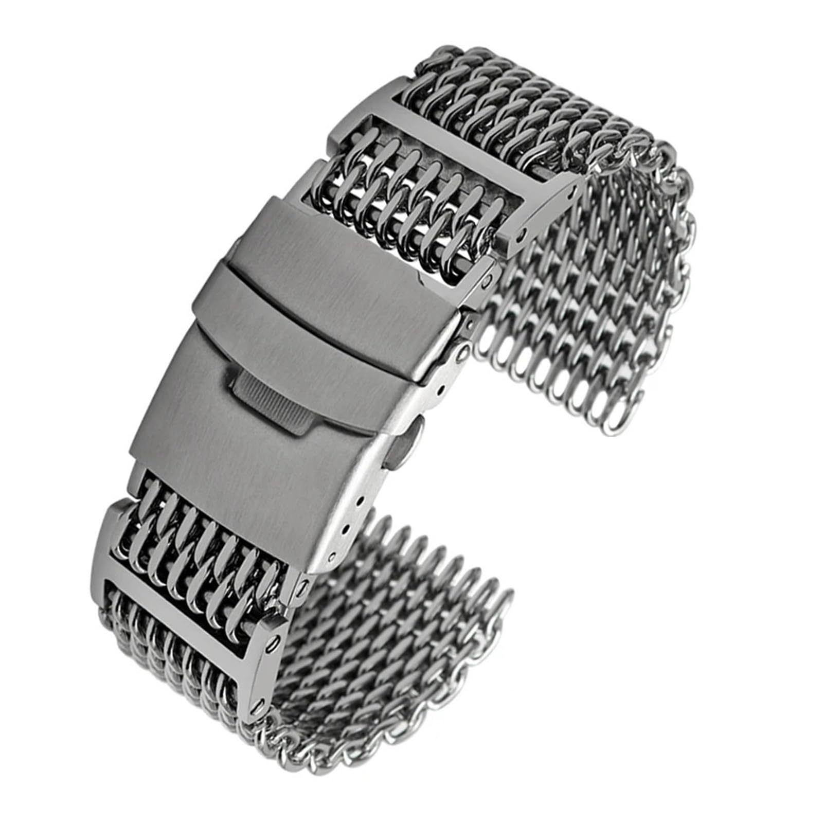 Watchband Metal Strap Mesh Bracelet 20 22mm Suitable For Daily Wear(G29-02-silver,20mm)