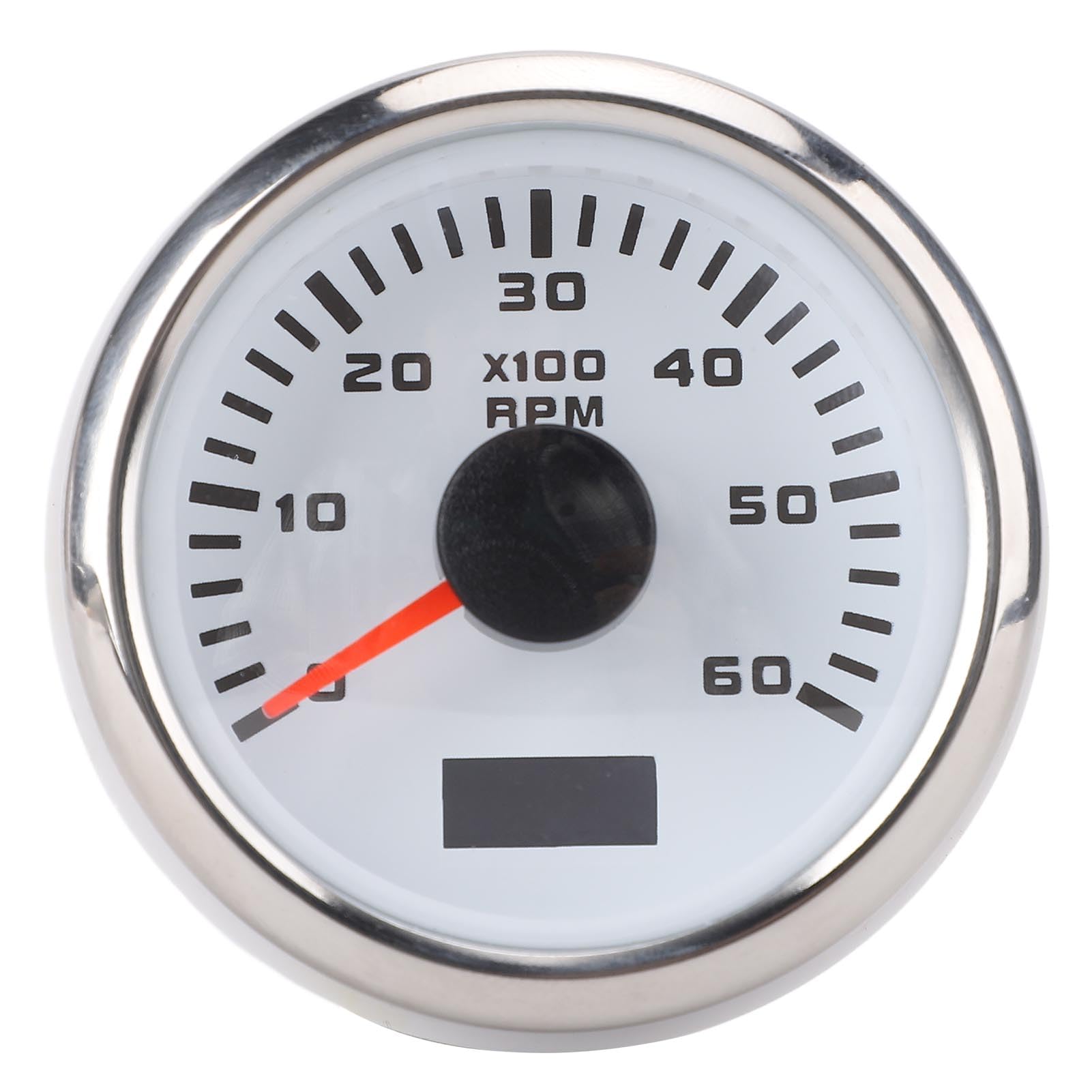 Montage RPM de Jauge de Voiture, 52 Mm 2 Pouces Voiture 6000 Tr/Min (Couvercle en argent en cadran blanc cx6228)
