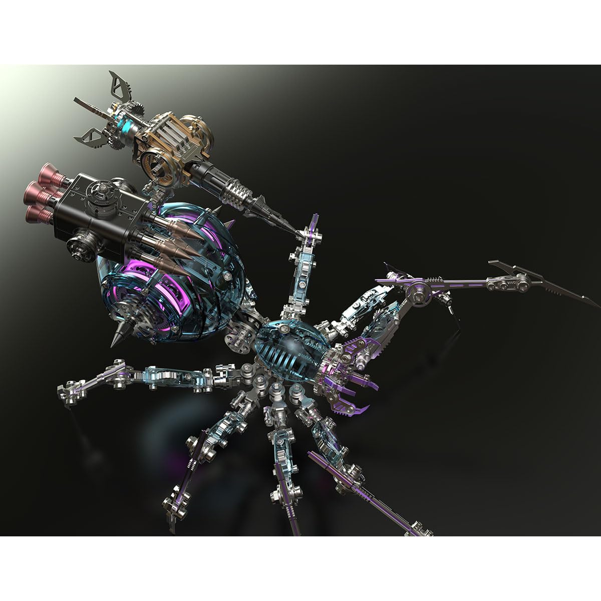 Puzzle 3D in metallo, ragno da guerra steampunk, meccanico in metallo, con gambe articolate, montaggio impegnativo, kit modello STEM, ideale come regalo da collezione per adulti e ragazzi (602 pezzi)