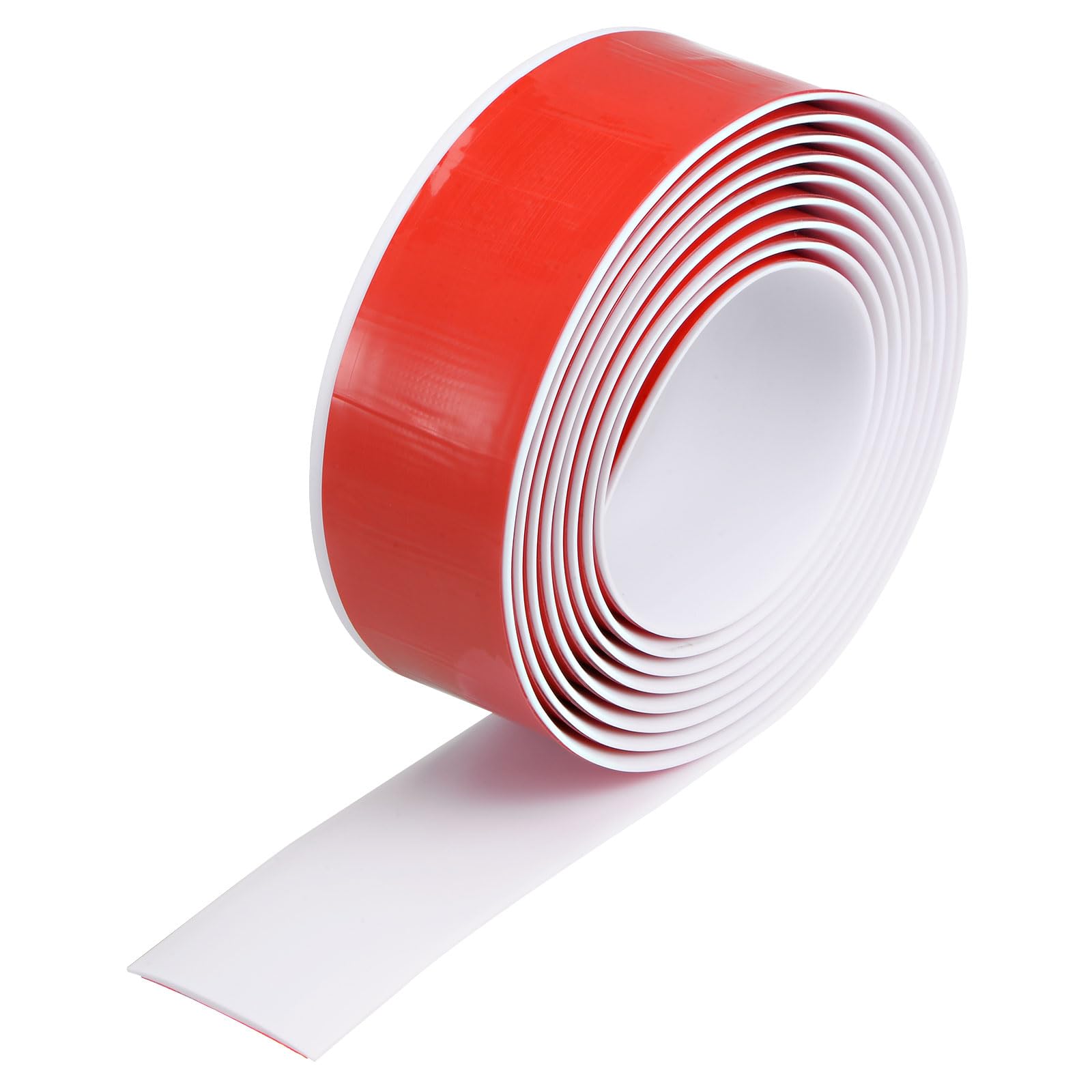 uxcell Peel and Stick Floor Edging Trim Strip, 2" Wide PVC Laminate Floor Strip Door Flat Divider Strip for Laminate Doorway Width Less Than 1 Inch White 9.84Ft