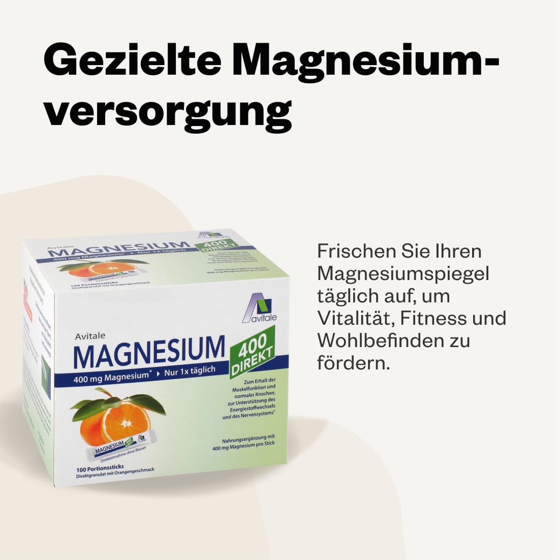 Magnesium 400 direkt Orange, 100 St. Beutel