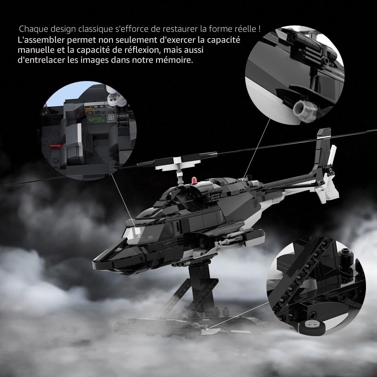 Air-worf Kit de construction d'hélicoptère, kit militaire, accessoire de maison ou objet de collection, jouet d'avion, cadeau pour enfants à partir de 12 ans, adultes et fans militaires