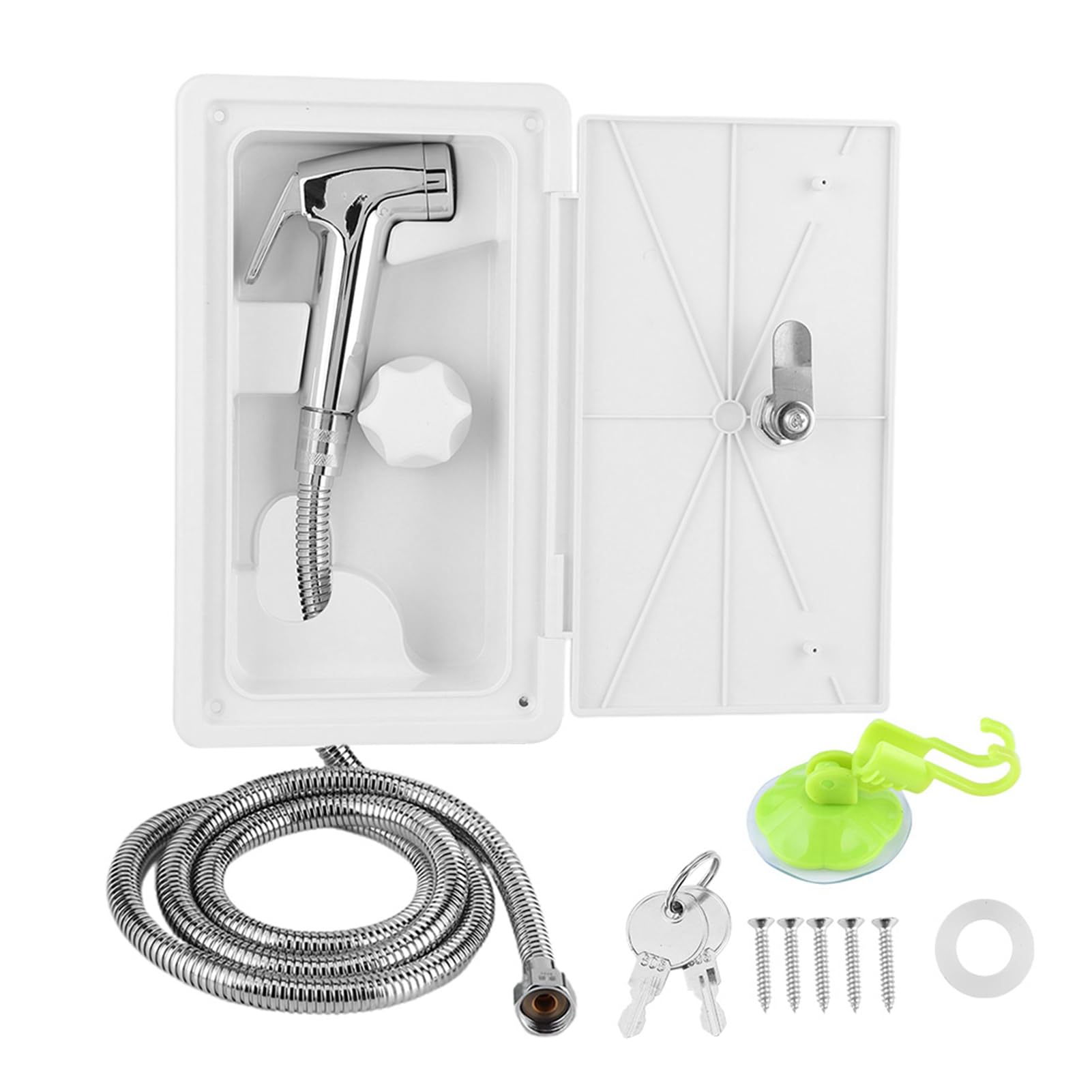 Ducha de Camping ,Caja de ducha RV para Caravanas Fabricada 267 x 157 x 107 mm para Caravana Autocaravana y Barco Marino