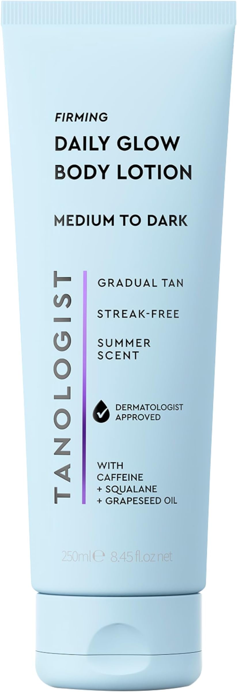 Tanologist Firming Daily Glow - Medium/Dark - Toning & Firming Gradual Tan Lotion - Natural, Sun Kissed Glow - Daily Tanning Lotion with Caffeine, Squalane & Grapeseed Oil - 8.45 fl oz