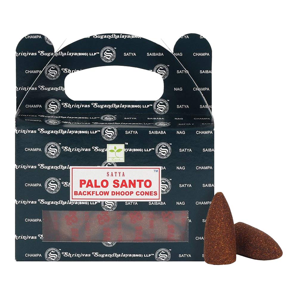 ETHNICITI Satya Genuine Nag Champa Backflow Incense Cones - 24 Cones 1 Pack (Palo Santo)