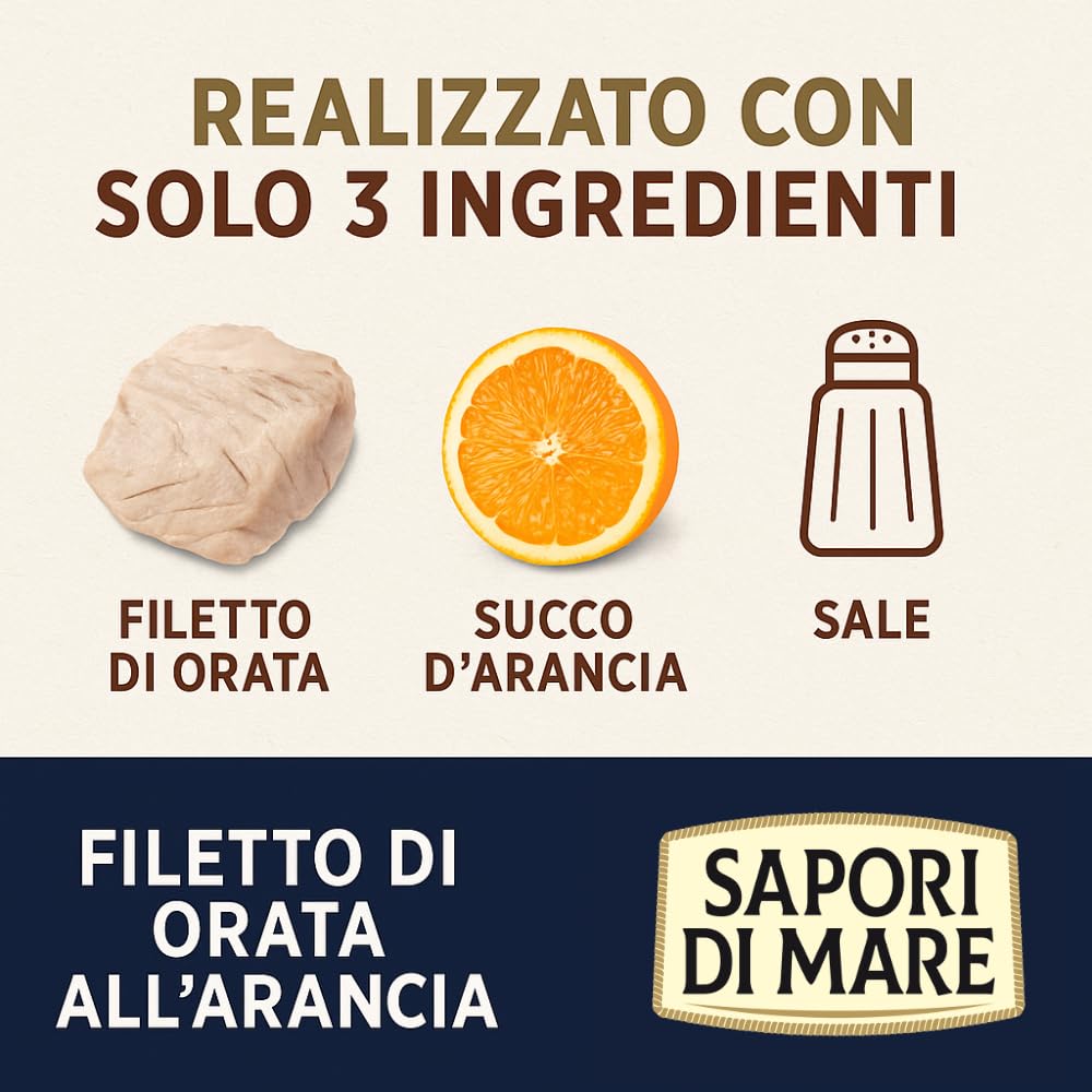 Sapori di Mare | Filetto di Orata all'arancia al naturale 150 g, Made in Italy - 5