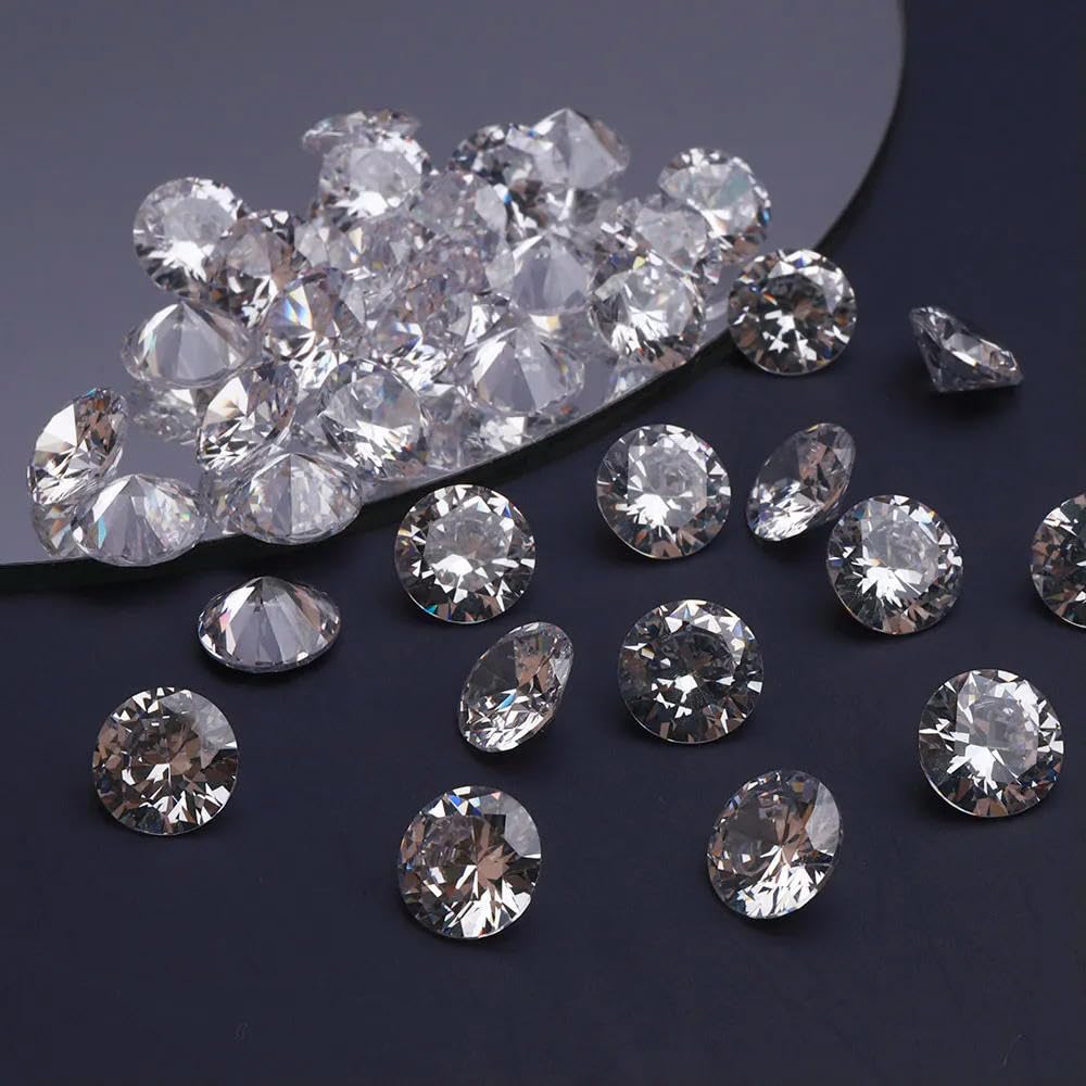 Pierres de zircone cubique de haute brillance taille ronde pour bijoux