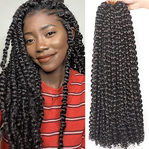 Leeven 24 Inch Passion Twist Crochet Braids Hair for Distressed Butterfly Faux Locs 2 Packs Synthetic Water Wave Passion Twists Crochet Braiding Hair for Black Women 2#